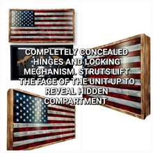 Load image into Gallery viewer, Deluxe Charred RWB American Flag Handgun Concealment Wall Art
