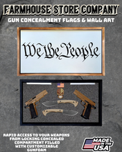 Load image into Gallery viewer, Gun Concealment Flag Deluxe Handgun Wall Art Charred White WTP Design