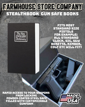 Load image into Gallery viewer, Gun Safe Book Black Dictionary Design Tactical StealthBook