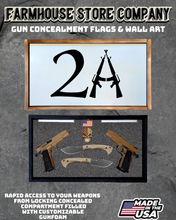 Load image into Gallery viewer, Gun Concealment Flag Deluxe Handgun Wall Art White 2A Design