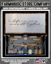 Load image into Gallery viewer, Gun Concealment Flag Deluxe Wall Art Charred White Together Design