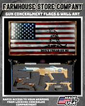 Load image into Gallery viewer, Gun Concealment Flag Deluxe Wall Art American Flag Gadsden Snake Design