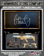 Load image into Gallery viewer, Gun Concealment Flag Deluxe Wall Art Charred Black Family Design