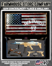 Load image into Gallery viewer, Gun Concealment Flag Deluxe Wall Art American Jack Daniel's Design