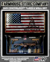 Load image into Gallery viewer, Gun Concealment Flag Deluxe Wall Art American Flag Gadsden Snake Design