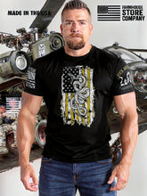 Load image into Gallery viewer, Pink Lil Feral Combat Raccoon Patriotic T-Shirt