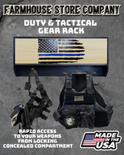 Load image into Gallery viewer, Deluxe Thin Blue Line Flag Tactical Duty Gear Rack With Gun Concealment