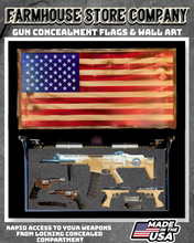 Load image into Gallery viewer, Gun Concealment Flag Deluxe Wall Art Charred American Design