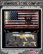 Load image into Gallery viewer, Gun Concealment Flag Deluxe Wall Art American US Navy Design