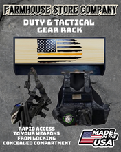 Load image into Gallery viewer, Deluxe Thin Yellow Line Flag Tactical Duty Gear Rack With Gun Concealment