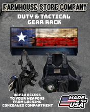 Load image into Gallery viewer, Deluxe Texas Flag Tactical Duty Gear Rack With Gun Concealment
