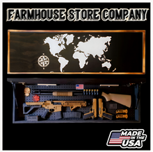 Load image into Gallery viewer, Old World Map Long Rifle Gun Concealment Flag Wall Art