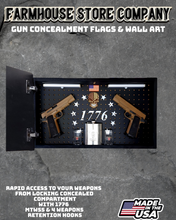 Load image into Gallery viewer, Gun Concealment Flag Deluxe Handgun Wall Art BATTLE-WORN OD GREEN Special Forces Design