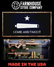 Load image into Gallery viewer, Gun Concealment Flag Deluxe Wall Art Charred Black Come And Take It Design