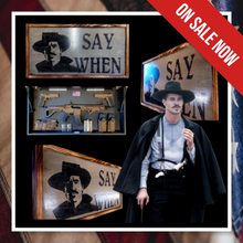Load image into Gallery viewer, Say When Doc Holiday Large Gun Concealment Flag Wall Art