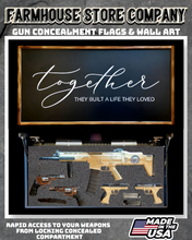 Load image into Gallery viewer, Gun Concealment Flag Deluxe Wall Art Charred Black Together Design