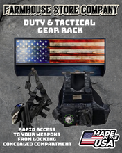 Load image into Gallery viewer, Deluxe American Flag Tactical Duty Gear Rack With Gun Concealment