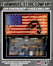 Load image into Gallery viewer, Gun Concealment Flag Deluxe Wall Art Charred Bass Design