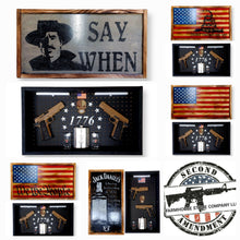 Load image into Gallery viewer, Deluxe Charred Say When Handgun Concealment Wall Art
