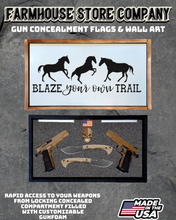 Load image into Gallery viewer, Gun Concealment Flag Deluxe Handgun Wall Art White Trail Blaze Design