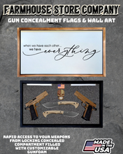 Load image into Gallery viewer, Gun Concealment Flag Deluxe Handgun Wall Art Charred White Everything Design