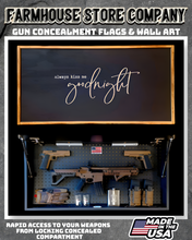 Load image into Gallery viewer, Gun Concealment Flag Deluxe Wall Art Charred Black Goodnight Design
