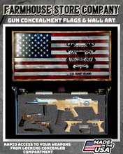 Load image into Gallery viewer, Gun Concealment Flag Deluxe Wall Art American Flag Coast Guard Design