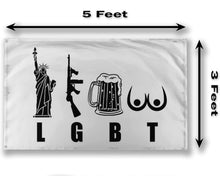 Load image into Gallery viewer, Liberty Guns Beer Tits Patriotic  3&#39; x 5&#39; Flag Decor

