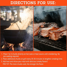 Load image into Gallery viewer, PREMIUM HICKORY SMOKER WOOD CHUNKS 550 CUBIC INCH VALUE SIZE PRO PACK