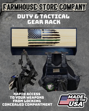 Load image into Gallery viewer, Deluxe Thin Green Line Flag Tactical Duty Gear Rack With Gun Concealment