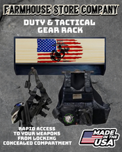Load image into Gallery viewer, Deluxe Marines Flag Tactical Duty Gear Rack With Gun Concealment