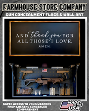 Load image into Gallery viewer, Gun Concealment Flag Deluxe Wall Art Charred Black Thank You Amen Design