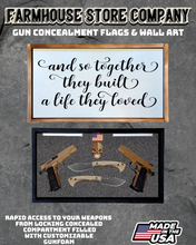 Load image into Gallery viewer, Gun Concealment Flag Deluxe Handgun Wall Art Charred White Together Design