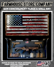 Load image into Gallery viewer, Gun Concealment Flag Deluxe Wall Art American Flag 2nd Amendment Design