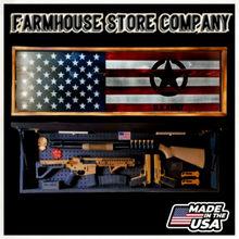 Load image into Gallery viewer, Half American Flag & Army Long Rifle Gun Concealment Flag Wall Art