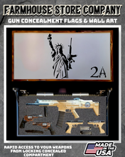 Load image into Gallery viewer, Gun Concealment Flag Deluxe Wall Art American Flag Liberty 2A Design