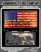 Load image into Gallery viewer, Gun Concealment Flag Deluxe Wall Art Charred American We The People Design