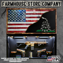 Load image into Gallery viewer, Gun Concealment Flag Deluxe Wall Art TORN & BATTLE-WORN BLACK DTOM Snake Design