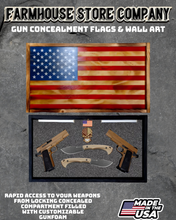 Load image into Gallery viewer, Gun Concealment Flag Deluxe Handgun Wall Art Charred Flag Design