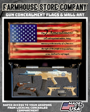Load image into Gallery viewer, Gun Concealment Flag Deluxe Wall Art Charred 2nd Amendment Design