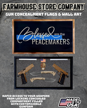 Load image into Gallery viewer, Gun Concealment Flag Deluxe Handgun Wall Art Charred Black Peacemakers Design