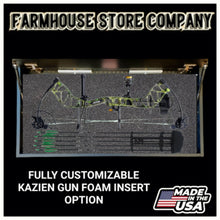 Load image into Gallery viewer, Gun & Bow Concealment Flag Deluxe Wall Art BATTLE-WORN OD GREEN Running Buck 2A Design