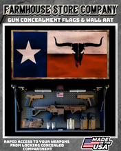 Load image into Gallery viewer, Gun Concealment Flag Deluxe Wall Art Charred Texas Flag Design
