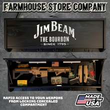 Load image into Gallery viewer, Gun Concealment Coat Rack Black Unit Jim Beam Design