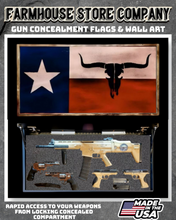 Load image into Gallery viewer, Gun Concealment Flag Deluxe Wall Art Charred Texas Flag Design