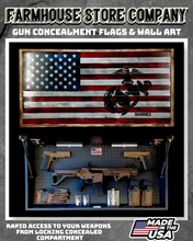 Load image into Gallery viewer, Gun Concealment Flag Deluxe Wall Art American US Marines Design