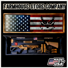 Load image into Gallery viewer, Half American Flag & Air Force Long Rifle Gun Concealment Flag Wall Art