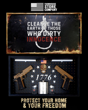 Load image into Gallery viewer, Deluxe Black Distressed Handgun Concealment Wall Art Cleanse The Earth Design