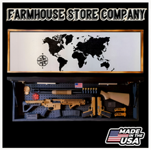 Load image into Gallery viewer, Old World Map Long Rifle Gun Concealment Flag Wall Art