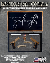 Load image into Gallery viewer, Gun Concealment Flag Deluxe Handgun Wall Art Charred Black Goodnight Design